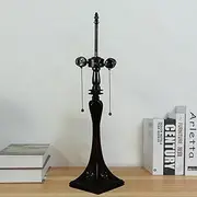 Tiffany Table Lamp Base with 2 Lights, 26" Height Desk Lights Resin Lamp Base Replacement Only Fit for 16 Inch Tiffany Style Stained Glass Lampshades KeYJ