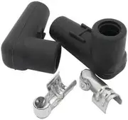 Aeroflow Low Profile 90 Deg Spark Plug 2 Boots & 2 Terminals Black - AF4030-3312
