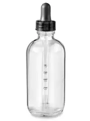 64 Pcs 4oz [120ml] CLEAR Boston Round Glass Bottles Dropper with Graduated Marks