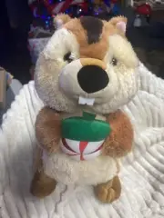 Aurora World Holiday Chipmunk with Peppermint Acorn Plush