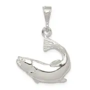 Sterling Silver Polished Salmon Pendant