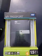NEW WD My Passport 1.5 TB Portable HD Drive Hard Drive Western Digital Black