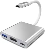 USB C to HDMI Adapter Port USB-C Digital AV Multiport Adapter 4K Video Converter with USB 3.0 and Type-C Charging for Mac and USB Type-C Devices