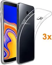 REY Pack of 3 Transparent Silicone TPU Cases for Samsung Galaxy J4 Plus / J4+ / Galaxy J4 CORE, Mobile Phone Case Premium Scratch-Resistant TPU Transparent Protective Case, Ultra Thin 0.33 mm
