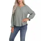 Frye Textured Long Sleeve Peasant Blouse Boho Western Eyelet Sage Green XXL NEW