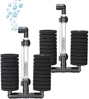 Aquapapa Pack of 2 Bio Sponge Filter for Betta Fry Aquarium Fish Tank Up to 55 Gallon, Double Sponges