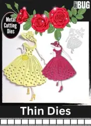 CRAFTBUG DIES CUT EMBOSS & STENCIL THIN DIES ~ LADY CODE A50A-B14