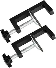 HANABASS 2pcs Rattan Furniture Clips Wicker Blocker Clamps Automatic Curtain Opener Canopy Bed Curtains Dual Monitor Arm Rattan Chair Sofa Clip Patio Furniture Clips Black Aluminum Alloy