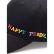 Gay Pride Apparel Happy Pride Cotton Dad Cap Black