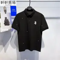 在飛比找Yahoo!奇摩拍賣優惠-男裝夏款POLO衫十字刺繡商務短袖男時尚翻領修身POLO潮 