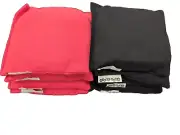 SET OF 8 CORNHOLE BEAN BAGS TOSS WATERPROOF ALL WEATHER WASHABLE- RED/BLACK