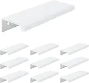 10Pcs 4.72" Back Mount Finger Pull,Cabinet Handles Closet Door Finger Pulls,Hole Dia.3.78"/96mm,White