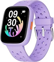 [BIGGERFIVE] Smart Watch for Kids No APP No Phone Needed, 1.8" Fitness Tracker Watch Pedometer, Sleep Monitor, IP68 Waterproof, Step Counter, Puzzle Games for Girls Teens 5-16, Lilac
