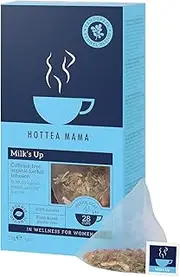 HOTTEA MAMA Milk's Up Breastfeeding Tea for nursing & lactation support for new mums with organic Fennel, Fenugreek, Aniseed, Nettle leaf | 14 whole leaf tea pyramids - award-winning