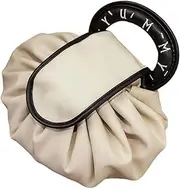Lay Flat Drawstring Make up Bag, 1Pc Flat Lay Makeup Bag,Drawstring Makeup Storage Bag,Lazy Drawstring Makeup Bag, Lazy Drawstring Cosmetic Bag,Lazy Drawstring Makeup Bag Flat Lay Makeup Bag, Beige