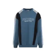[Martine Rose] Martine Rose-Blue Agean Cotton Panelled Sweatshirt-Uomo L STAND