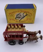 MATCHBOX LESNEY Models of Yesteryear No 12 Horse Bus "Lipton's Tea" Red