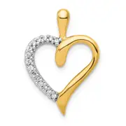 Solid 14k Yellow Gold 1/10ct. Simulated CZ Heart Pendant