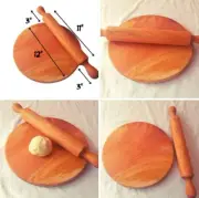Wooden Rolling Pin and Board, Chapati Maker Daily Use Chakla Belan Set Roti New