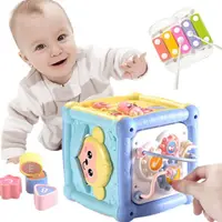 在飛比找momo購物網優惠-【JoyNa】兒童音樂燈光玩具 多功能六面屋