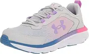 [Under Armour] Girls Grade School Assert 9 Wide Running Shoe, (106) Halo Gray/White/Vivid Lilac, 6.5 Big Kid