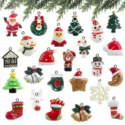 24PCS Mini Christmas Ornaments Christmas Tree Decoration Resin Design with Sa...