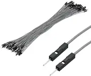 uxcell Male to Male 1Pin Breadboard Jumper Wire 2.54mm Pitch Ribbon Cable 30cm Long Electronics Breadboard Ribbon Cables for Breadboard Electronic Projects Pack of 100,Gray