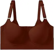 [Generic] Skin Tone Bra Sexy Lingerie Side Breast Anti Sagging Adjustment Women's Bra Women's Sports Bras High Support (Coffee, 34/75C)