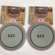 Travel Pet Bowls, 2-Pack 12oz Foldable Expandable Cup Dish Cat Dog Collapsible