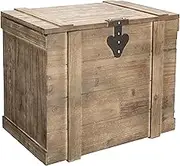 Household Essentials White Washed Rustic Decorative Wooden Trunk, Large