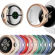Soft Matte Cases Compatible with Google Pixel Watch 2 & Pixel Watch Case with Screen Protector, Protective Face Cover for Google Watch Accessories (9 Colors)