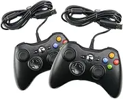 2 x AU Wired Controller For Microsoft XBOX 360 Game Gamepad Joystick Game Controller for 360 with Dual-Vibration Turbo Compatible with Xbox 360/360 Slim and PC Windows 7,8,10,11