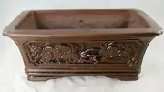 Vintage Yixing Zisha Bonsai Pot, Cactus & Succulent Planter + Mesh - 12"/15.5"