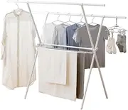 Iris Ohyama STMX-920 Telescopic Compact Laundry Dryer, Durable Design That Can Hang Futons, for Approx. 5 People, Width 36.2-60.2 x Depth 25.2 x Height 50.0 inches (92-152 x 64 x 127.5 cm), White