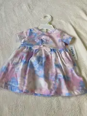 Carters baby girl 2 piece knit tye die dress size 3 M