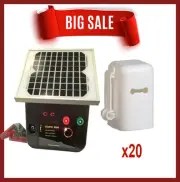 8km Solar energiser Eclipse 8000 fence steel post cap insulator Thunderbird