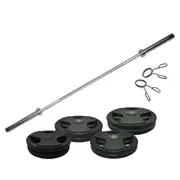 Total 117kg - 180cm Olympic Barbell Weight Set - Rubber Coated Weight Plate
