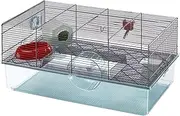 Ferplast Favola Hamster Cage Includes Free Water Bottle, Exercise Wheel, Food Dish & Hamster Hide-Out Large Hamster Cage Measures 23.6L x 14.4W x 11.8H-Inches