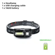 Rechargeable LED Red Headlamp Camping Light Portable Mini XPE COB USB Head Lamp