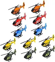 Kisangel 12Pcs Inertial Pull Back Helicopter Creative Flying Plane Playthings for Miniature Helicopters for Hours of Fun and Development Random Colors
