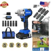 20V Brushless Impact Wrench Kit - 4425 in-lbs Torque & 6 Impact Sockets Included
