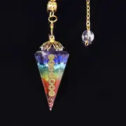 Orgonite Reiki Pendulum Natural Stone Amulet Healing 7 Chakra Crystal Energy