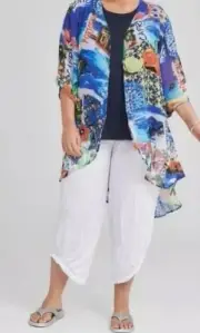 TS Taking Shape Tropical Ciao Bella Multi Colour Kimono/Jacket Size S or 16/18