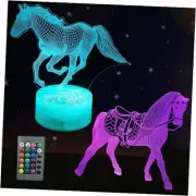 Horse Night Light for Girl Kids Bedroom, 3D Illusion Lamp 2 Patterns 04 Horse