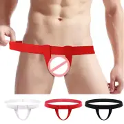 Men Thongs Sexy Panties G-string Bandage T-back Underwear Lingerie Open Crotch
