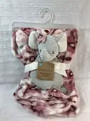 Dreamgro Pink Floral Baby Blanket Elephant Buddy Lovey Plush Toy Set Girls Dream