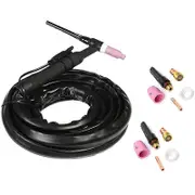 Wp17 150A TIG Torch 1M Complete Flexible Air Cooling W Consumables black