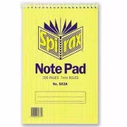 5x Spirax 563A Notepad 200 Page 7mm Reporters Notebook School Spiral Top Opening