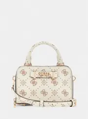 GUESS White Logo Dea Girlfriend Satchel Bag