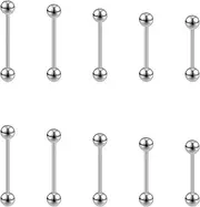 [AccGin] 10Pcs Surgical Steel Industrial Barbell for Women Men Cartilage Earring Helix Rings Body Piercing Jewelry